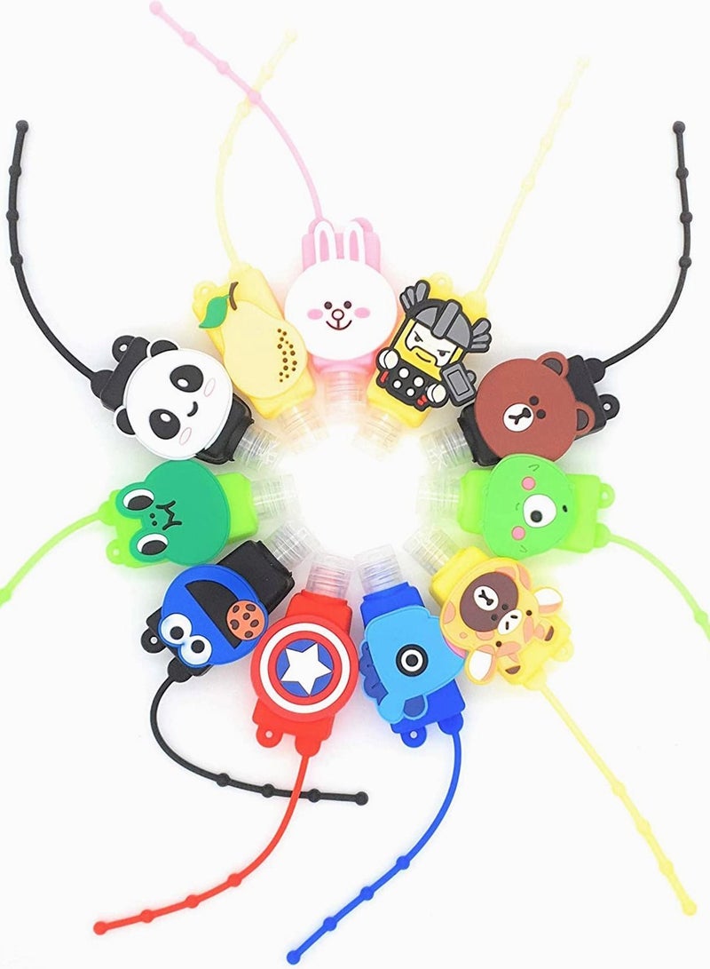 Y&D 6 Pieces Cartoon Silicone Hand Sanitizer Cases Colorful 30ml Bottle Protective Portable Travel Container for Liquid Soap Holders（Random style） - Image 2