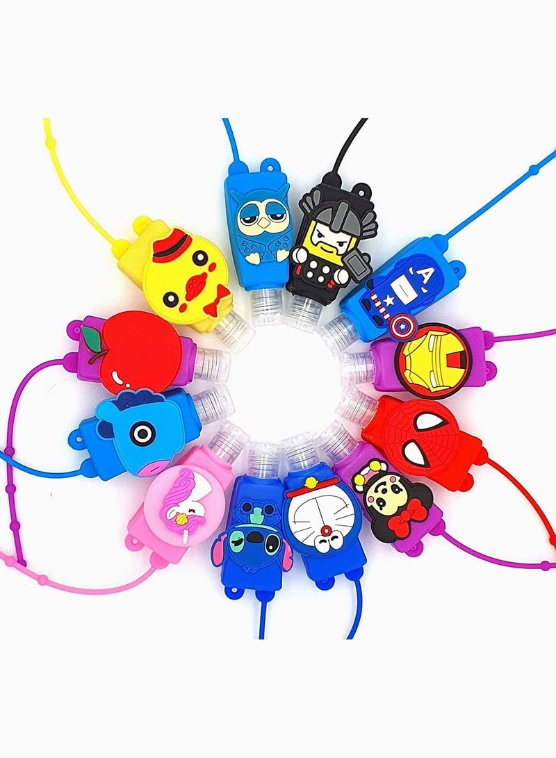 Y&D 6 Pieces Cartoon Silicone Hand Sanitizer Cases Colorful 30ml Bottle Protective Portable Travel Container for Liquid Soap Holders（Random style） - Image 5