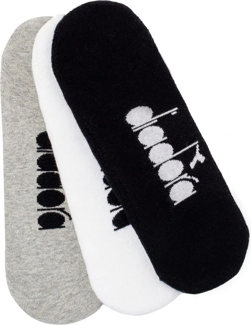 ديادورا 3 Pack No Show Socks M Black White Gray Men's 3-Piece Socks - D202534-975