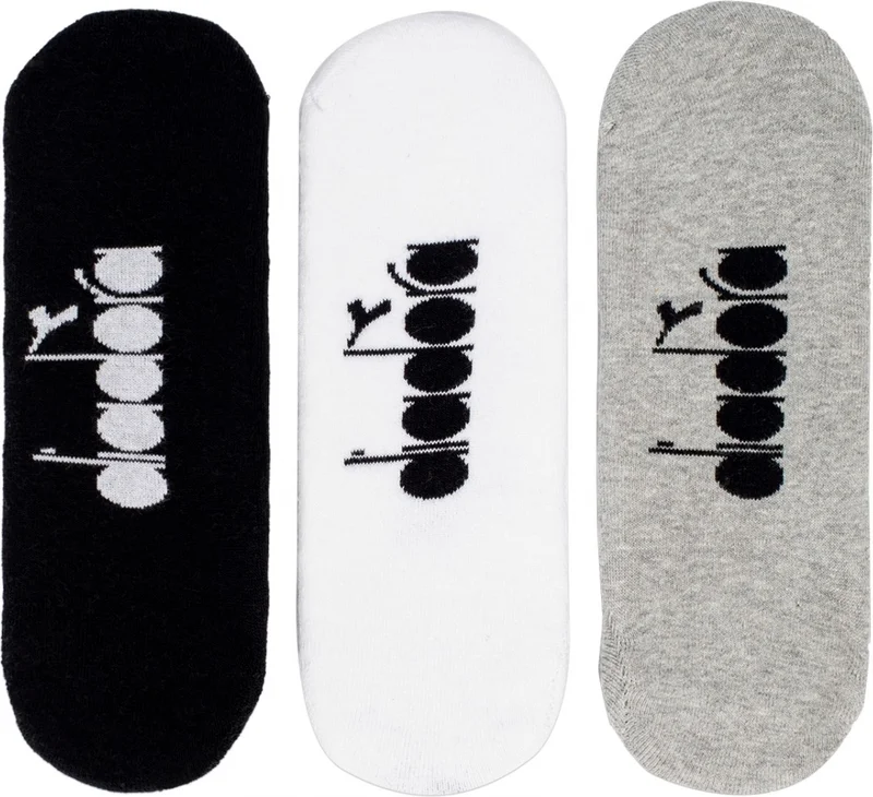ديادورا 3 Pack No Show Socks M Black White Gray Men's 3-Piece Socks - D202534-975