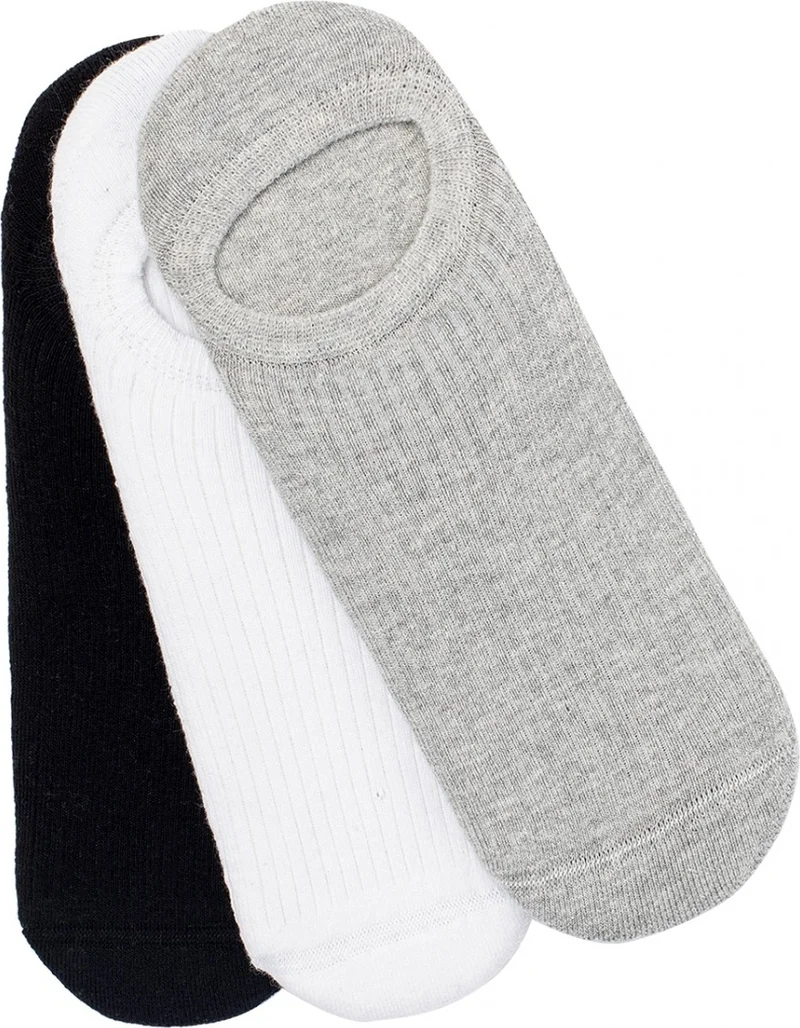 ديادورا 3 Pack No Show Socks M Black White Gray Men's 3-Piece Socks - D202534-975