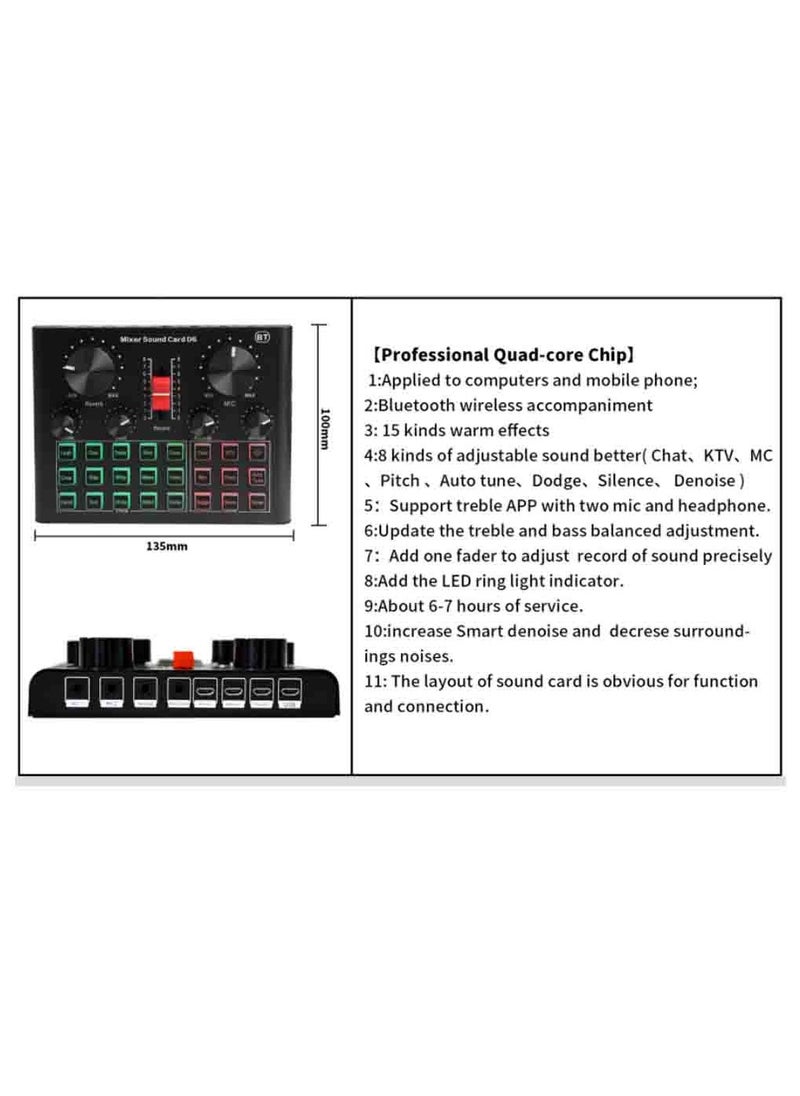 Mi VAZA D6 Sound Card Mobile Phone Computer Recording Anchor Live Singing Song Artifact  - Image 2