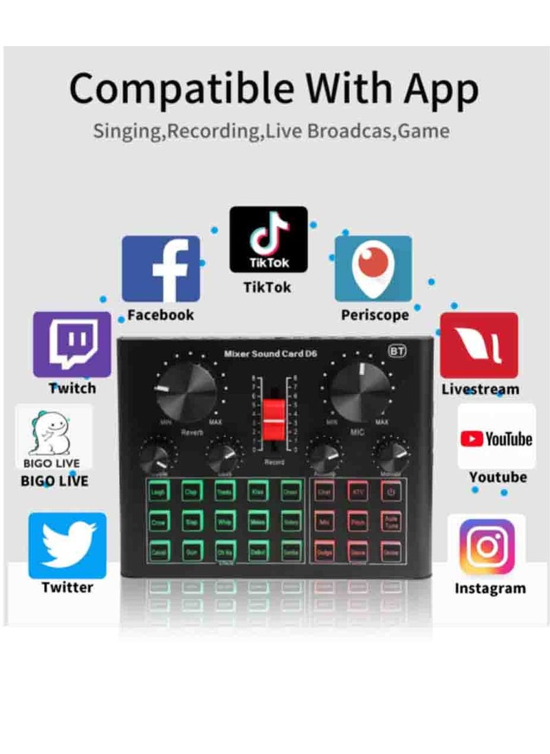 Mi VAZA D6 Sound Card Mobile Phone Computer Recording Anchor Live Singing Song Artifact  - Image 4