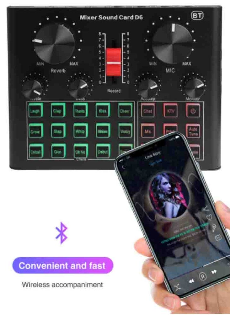 Mi VAZA D6 Sound Card Mobile Phone Computer Recording Anchor Live Singing Song Artifact  - Image 3