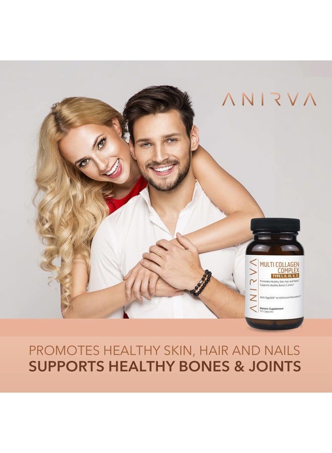 ANIRVA Multi Collagen Complex - Type I, II, III, V, X - Collagen Supplement for Anti-Aging, Healthy Joints, Hair, Skin and Nails - Image 5