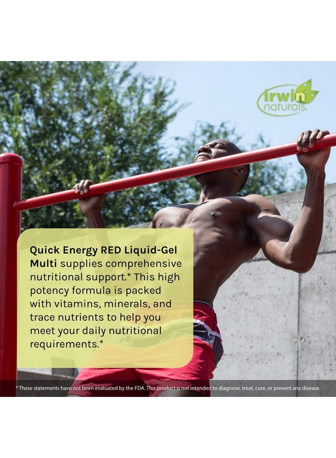 Irwin Naturals Irwin Naturals Quick Energy RED Liquid-Gel Multi with Nitric Oxide Booster - 72 Liquid Softgels - with Nitric Oxide Booster, Turmeric, Brown Kelp, Maca & Beet Root  - Image 3