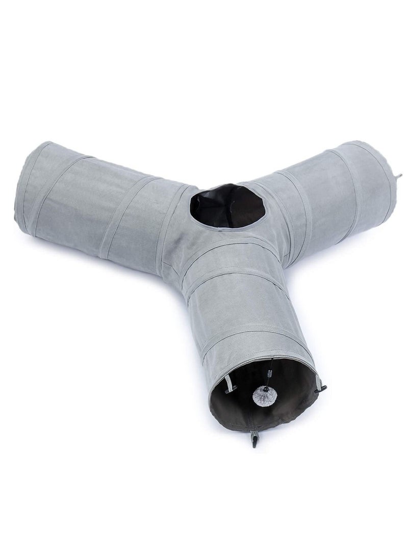 Alissa Cat Tunnel Collapsible 3 Way Cat Play Tube 10.5 Inches in Diameter 80x80x27cm - Image 1