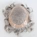Zigzag Hair Mens Toupee Human Hair 8x10inch #5 Mixed 80% Grey Hairpiece for Men Fine Mono Replacement - Image 2