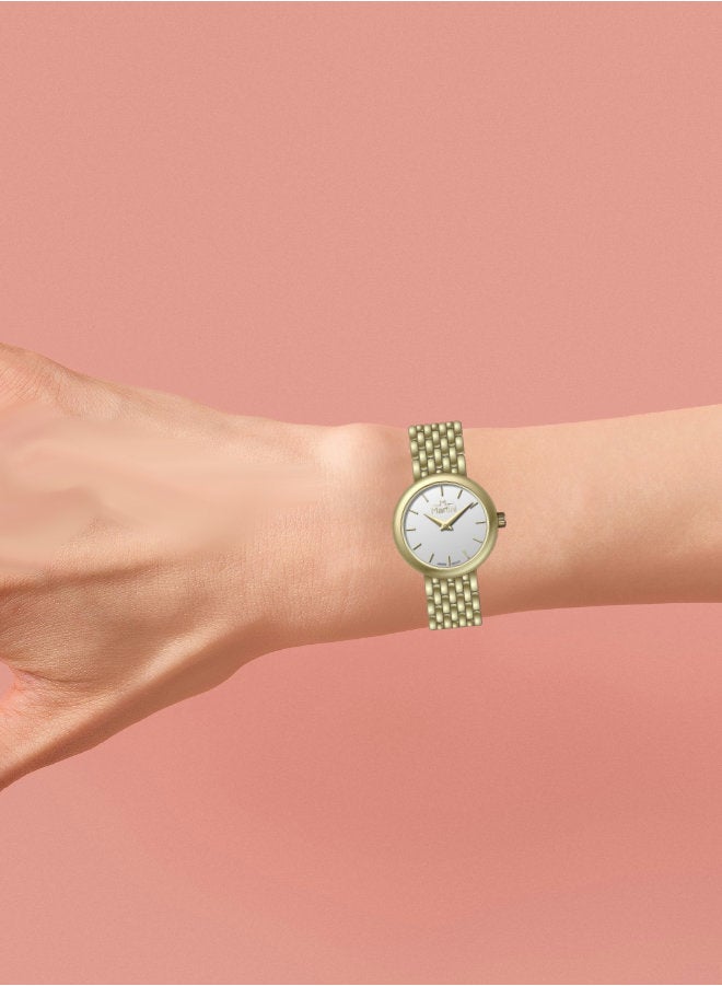 مارتيني ساعة مارتيني الأنيقة للنساء بتصميم عصري مينا بيضاء وسوار من الفولاذ المقاوم للصدأ مقاومة للماء مثالية للإطلالات الكاجوال والرسمية - Image 3