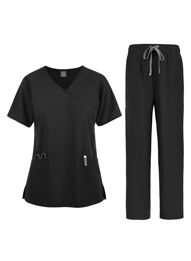 NIBEMINENT Doctor Nurse Nursing Clothes Nursing Elastic Pants Spa Top Pants Supplies Nurse Suit Workwear - Image 1