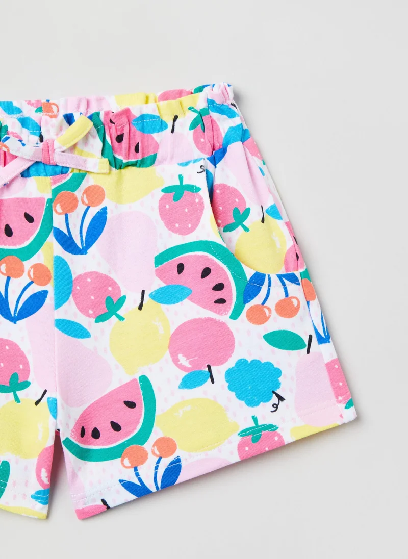 Ovs Jersey Shorts With Fruit Print