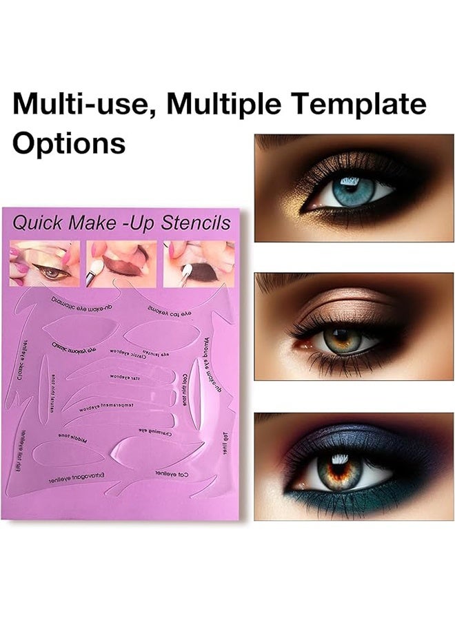 3Pcs Quick Make-Up Stencils Kit for Eyeliner, Eyebrows, and Eye Shadow - Versatile Shapes for Diverse Makeup Styles, White - Image 4