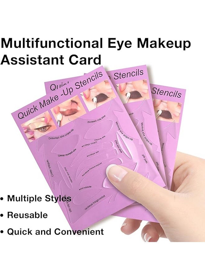 3Pcs Quick Make-Up Stencils Kit for Eyeliner, Eyebrows, and Eye Shadow - Versatile Shapes for Diverse Makeup Styles, White - Image 3