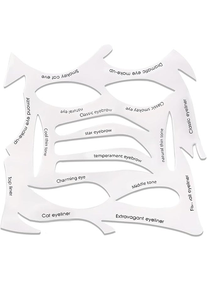 3Pcs Quick Make-Up Stencils Kit for Eyeliner, Eyebrows, and Eye Shadow - Versatile Shapes for Diverse Makeup Styles, White - Image 1