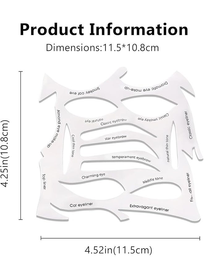 3Pcs Quick Make-Up Stencils Kit for Eyeliner, Eyebrows, and Eye Shadow - Versatile Shapes for Diverse Makeup Styles, White - Image 2