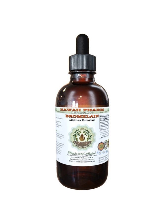 HawaiiPharm مستخلص سائل خالي من الكحول من بروميلين، بروميلين (أناناس كوموسوس) مسحوق جاف جليسرين مكمل عشبي طبيعي 2 أونصة - Image 1