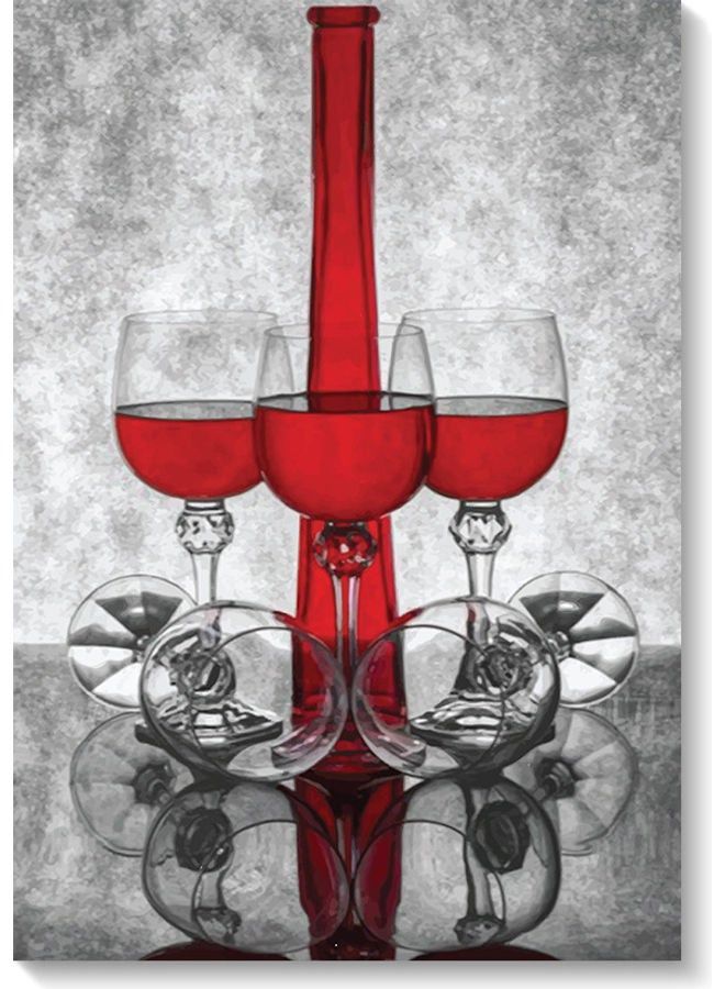 RYN Decorative Wall Art Painting Red/Grey 40 x 60cm - Image 1