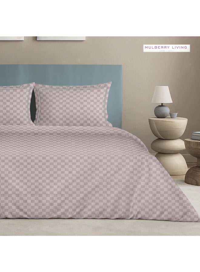 MULBERRY LIVING طقم غطاء لحاف قطن % بنسيج حضري شبكي   - غطاء لحاف  ×  سم، شرشف سرير ملكي  ×  ×  سم مع  غطاء وسادة  ×  سم - دخاني - Image 3