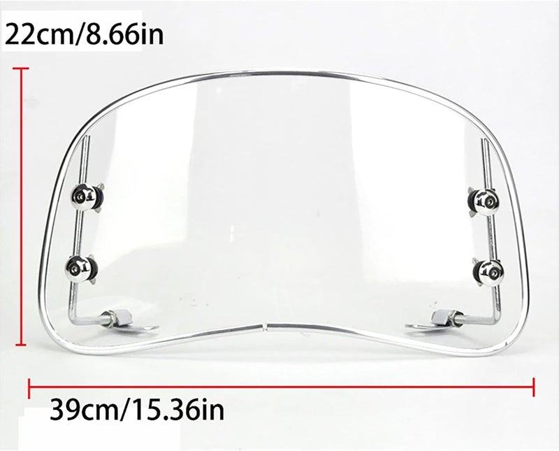 Retro Motorcycle Scooter Windshield, Electric Semi-Circular Front Shield for Pedal Bikes, Durable Design, Perfect for Enhanced Visibility and Protection - Image 2