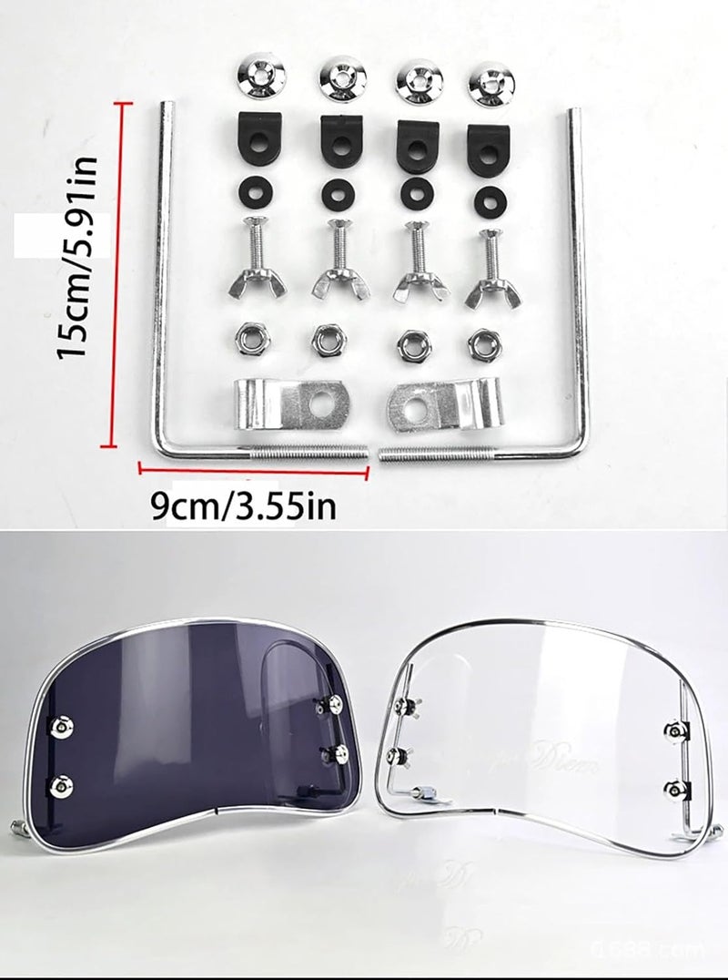 Retro Motorcycle Scooter Windshield, Electric Semi-Circular Front Shield for Pedal Bikes, Durable Design, Perfect for Enhanced Visibility and Protection - Image 5