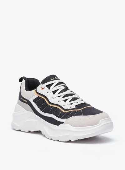 HAADANA Men's Textured Lace-Up Sneakers