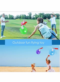 KASTWAVE Balloon Helicopter, Balloon Flying Toy, 5-Pack Multicolor Outdoor Flying Toys, Birthday Party Decorations Supplies, Gift for Boys Girls Outdoor Sport Scientific Educational, Family Playing Outdoors  - Image 2
