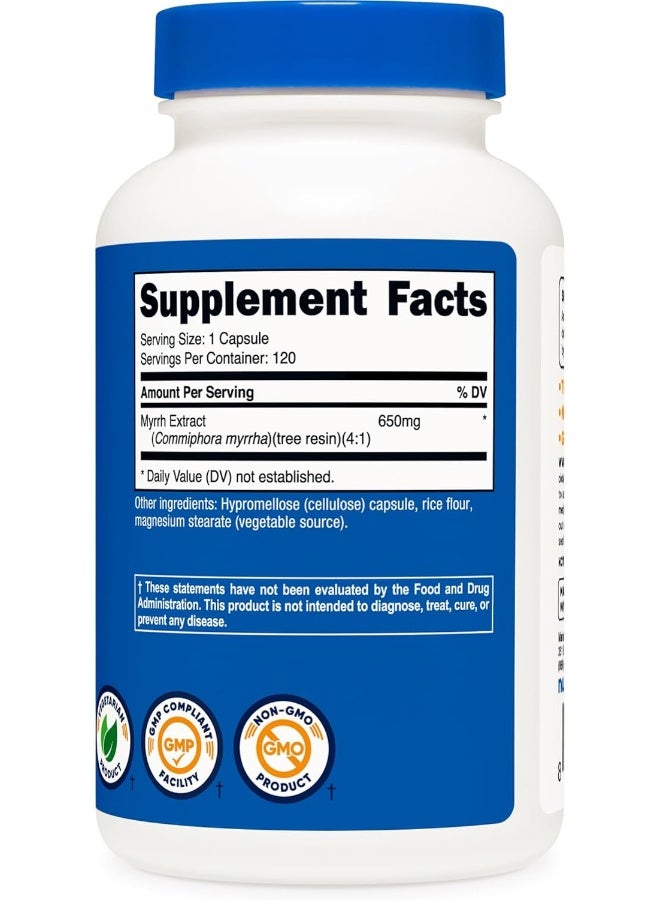 Nutricost كبسولات مستخلص المر 650 ملغ، 120 كبسولة خالية من الغلوتين، نباتية، غير معدلة وراثيًا - Image 5