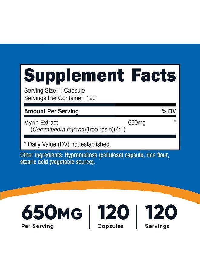 Nutricost كبسولات مستخلص المر 650 ملغ، 120 كبسولة خالية من الغلوتين، نباتية، غير معدلة وراثيًا - Image 2