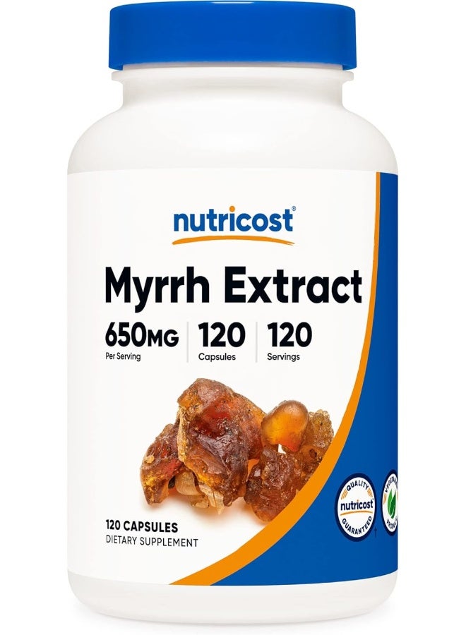 Nutricost كبسولات مستخلص المر 650 ملغ، 120 كبسولة خالية من الغلوتين، نباتية، غير معدلة وراثيًا - Image 1