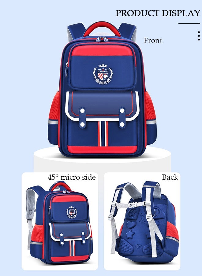 DUNISO Kids School Backpack, Large Capacity Backpack for Boys, Lightweight Schoolbag for Teen Boys Bookbag with Compartments Reflective Strip, Watrer Resistant Bookbag for Elementary Primary School - Image 3