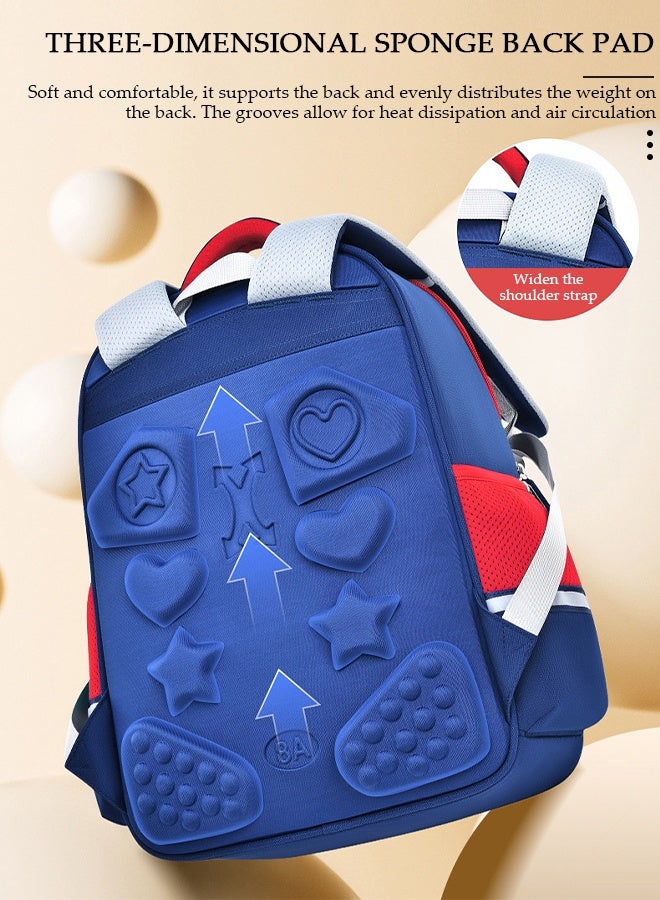 DUNISO Kids School Backpack, Large Capacity Backpack for Boys, Lightweight Schoolbag for Teen Boys Bookbag with Compartments Reflective Strip, Watrer Resistant Bookbag for Elementary Primary School - Image 5