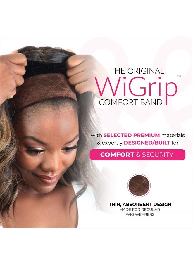 MILANO COLLECTION شريط راحة شعر مستعار من فيلفت WiGrip غير قابل للانزلاق مع حزمة قيمة من 9 قبعات شعر مستعار نايلون (بني) - Image 5