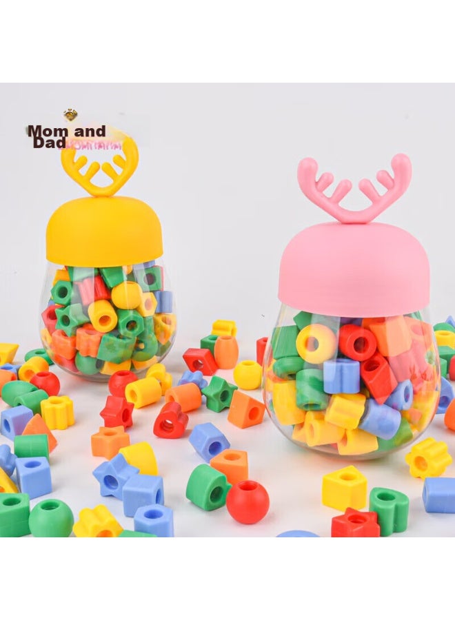 Babamama Dad Mom Baby Bead Toy Building Blocks Stringing Beads With Thread, Children's Toy, Birthday Gift For Boys And Girls - Image 1
