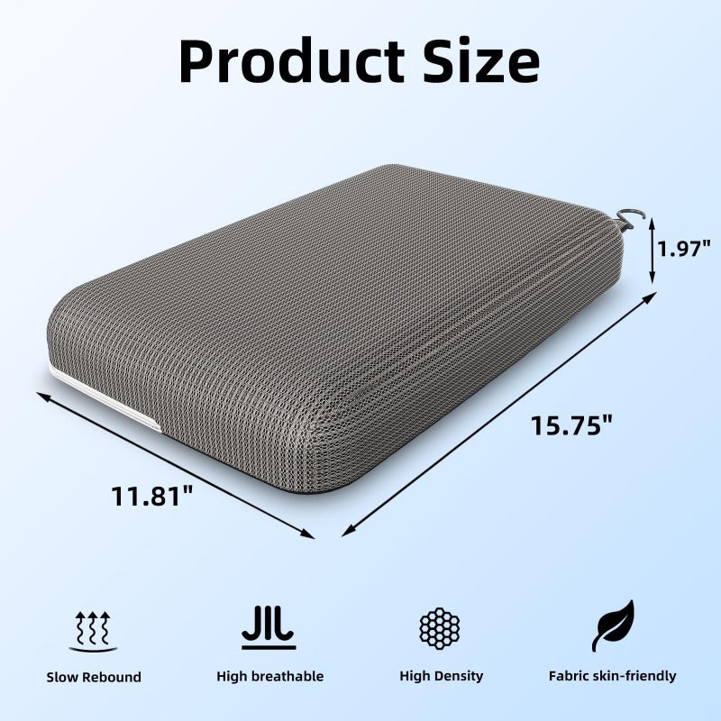 Fasjloctavty Shower Seat Cushion with Non-Slip Silicone Bottom, Shower Chair Cushion for Transfer Benches,Washable 3D Mesh Pad with Hook,Quick Drying Bathtub Chair Pad for Elderly, Pregnancy - Image 2