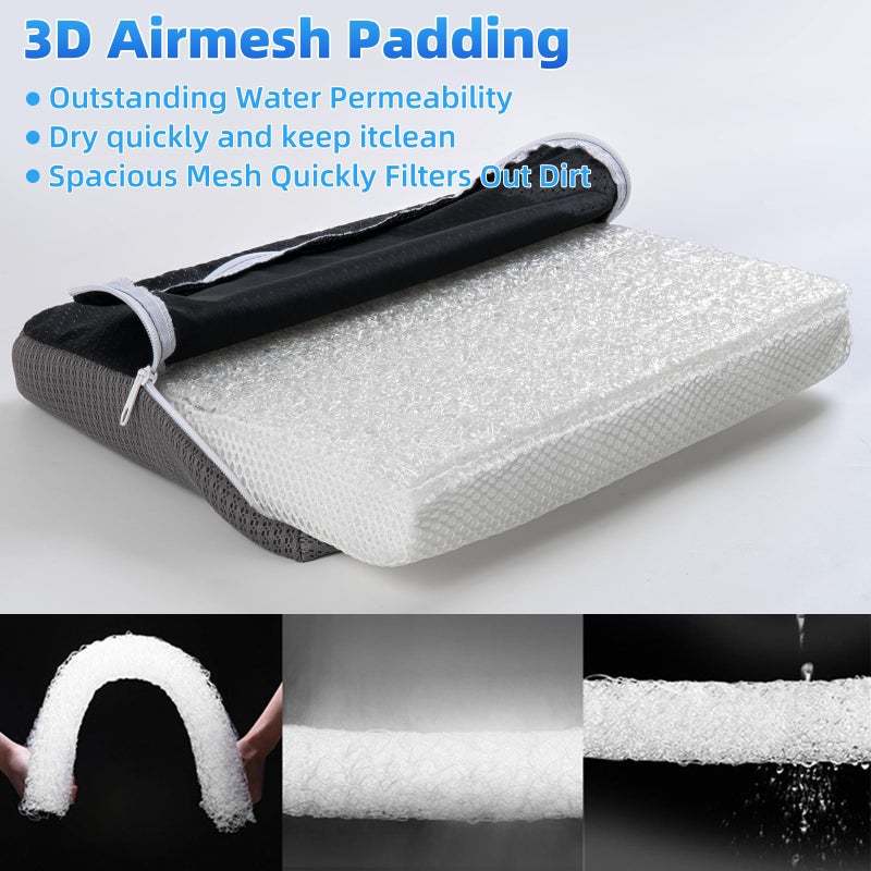 Fasjloctavty Shower Seat Cushion with Non-Slip Silicone Bottom, Shower Chair Cushion for Transfer Benches,Washable 3D Mesh Pad with Hook,Quick Drying Bathtub Chair Pad for Elderly, Pregnancy - Image 5