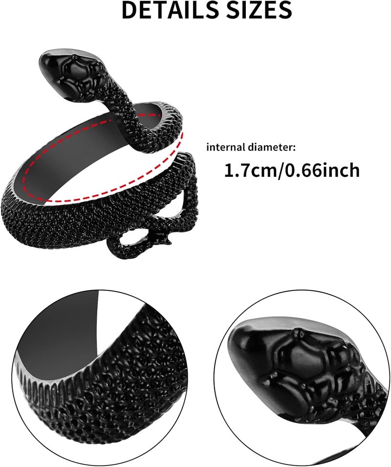 كلاراكو خواتم فضية عتيقة مفتوحة بتصميم بانك للرجال والنساء، خواتم قابلة للتعديل، خواتم بديلة، خواتم فضية سميكة، خواتم ضخمة، خواتم هيبي، خاتم قوطي رائع، خاتم مميز للتكديس. - Image 5