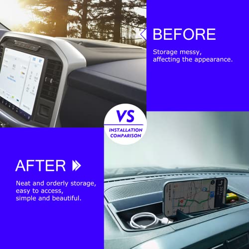 XXCIWP 2024 2023 F150 Center Console Dash Storage Tray for 2021 2022 2023 2024 Ford F150 Dash Center Console Tray Ford F150 2022 Accessories F150 Dashboard Storage Organizer Sunglass Holder 2023 F150 - Image 3