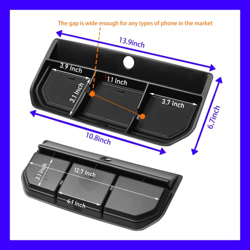 XXCIWP 2024 2023 F150 Center Console Dash Storage Tray for 2021 2022 2023 2024 Ford F150 Dash Center Console Tray Ford F150 2022 Accessories F150 Dashboard Storage Organizer Sunglass Holder 2023 F150 - Image 4