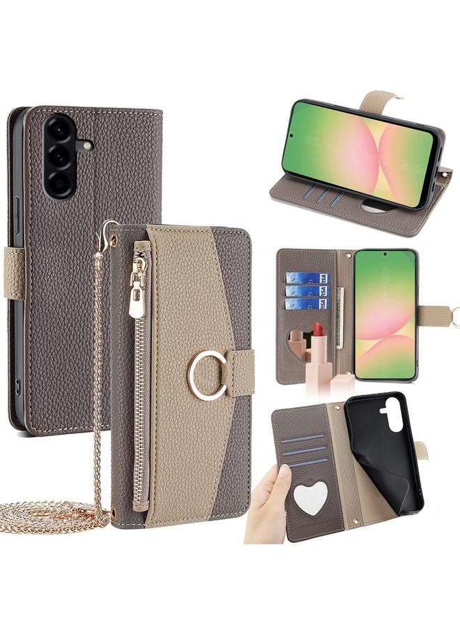 erorex Case For Samsung Galaxy A56 5G Crossbody Litchi Texture Leather Phone Case - Image 1