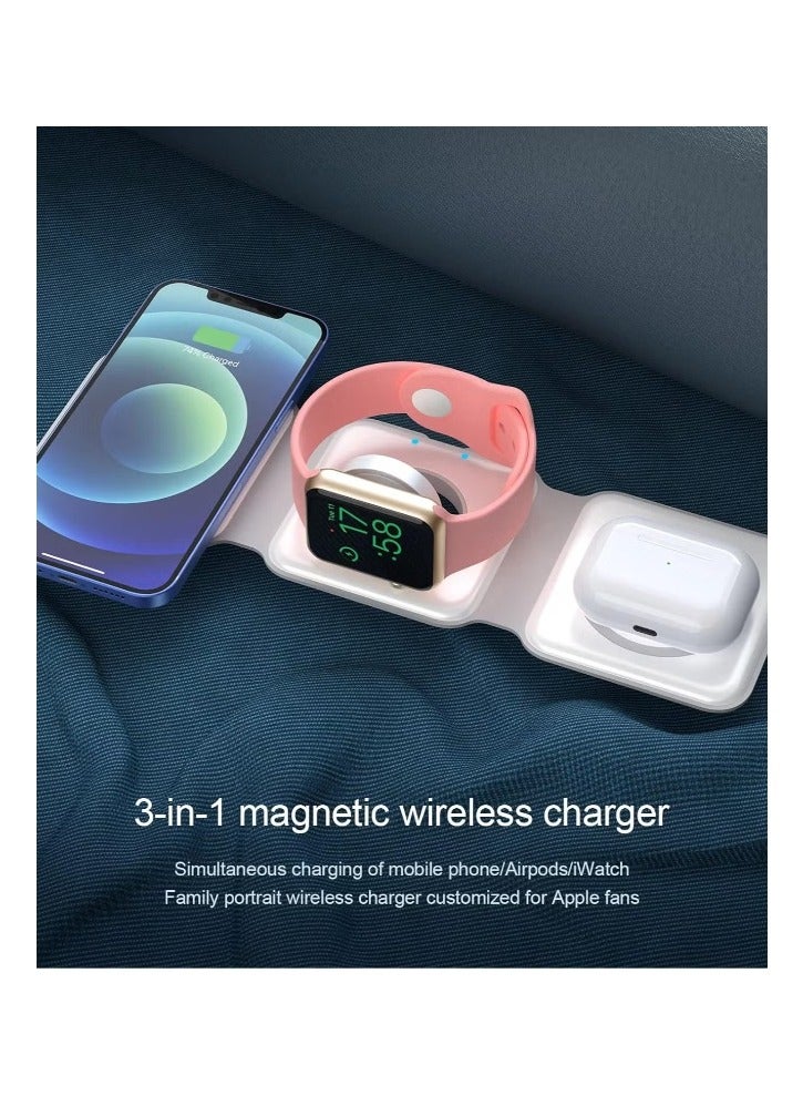 ACLIX Foldable Ultra-Thin Mobile Phone Watch Stand Charger 15W Fast QI Magnetic 3 in 1 Wireless - Image 4