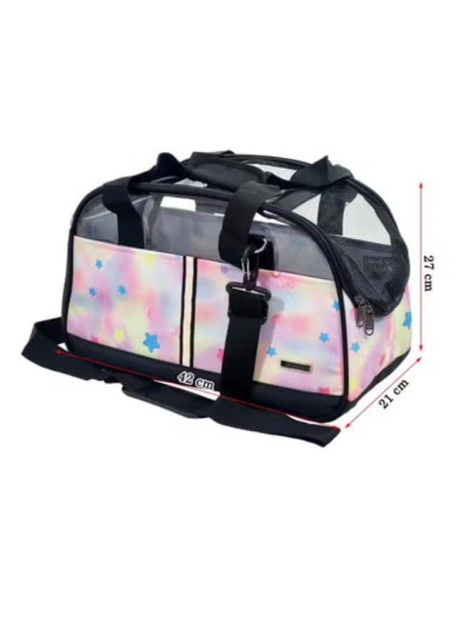 NNC PETS Transport bag with Comfortable mat, full top cover design, Durable Zippers, and Multiple storage pockets, Portable pet carrier bag with Handle, Leash inside, Shoulder strap & Breathable 42cm (Pink) - Image 2