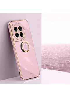 For OnePlus Ace 3 XINLI Straight Edge 6D Electroplate TPU Phone Case with Ring Holder(Cherry Purple)