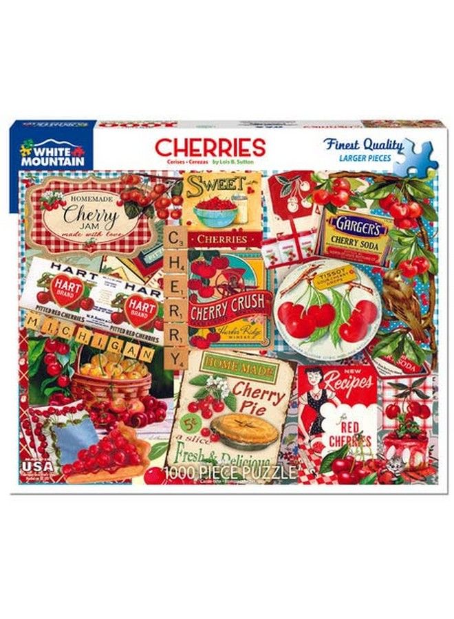 WHITE MOUNTAIN Puzzles Cherries 1000 Piece Jigsaw Puzzle - Image 1