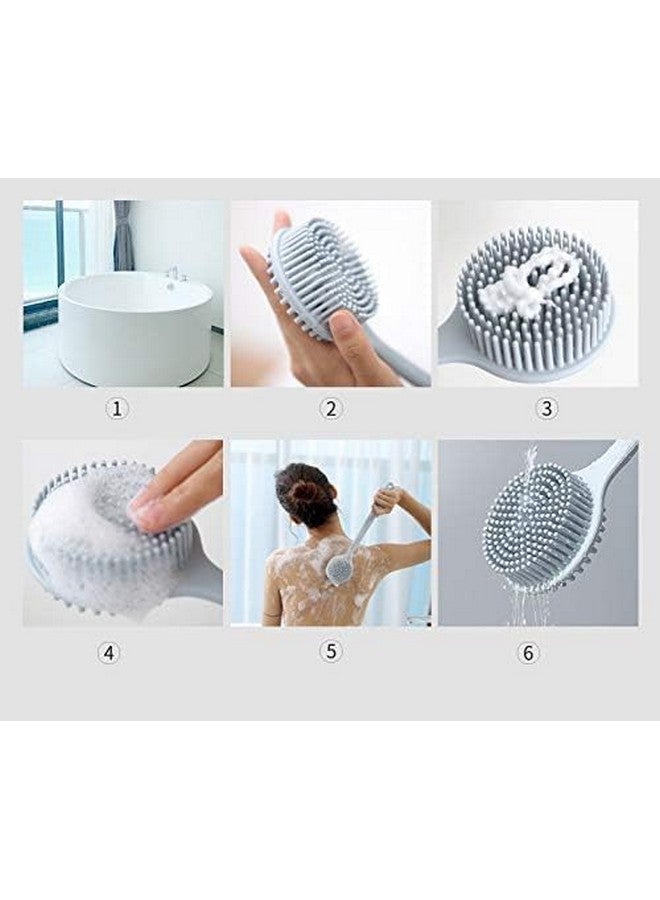 CUZWAVE Premium Soft Silicone Back Scrubber Shower Bath Body Brush with Long Handle,BPA-Free, Hypoallergenic, Eco-Friendly (Multicolor) - Image 4