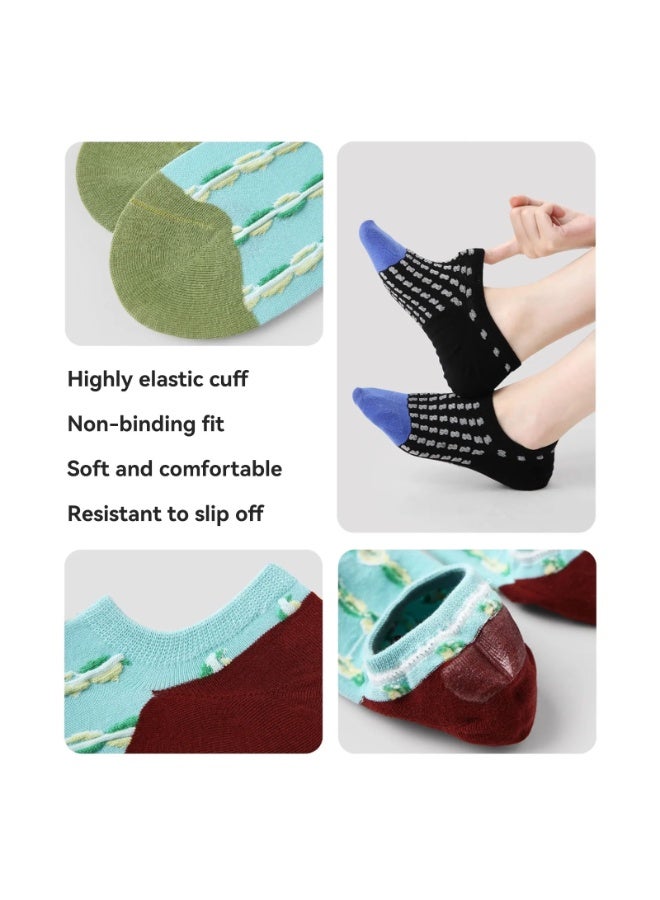 جوارب نسائية من القطن، 3 أزواج، ناعمة وقابلة للتنفس، ألوان وتصاميم متنوعة - Image 3