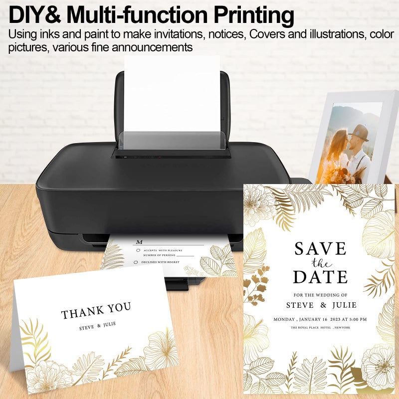 Joyberg White Cardstock, 8x10 Cardstock Paper, 250gsm Thick Cardstock, Smooth Card Paper,90 Lb Heavy Card Stock Paper, Printer Paper For Stationary Printing, Invitations, Cards, Menus, Images(25Sheets) - Image 4