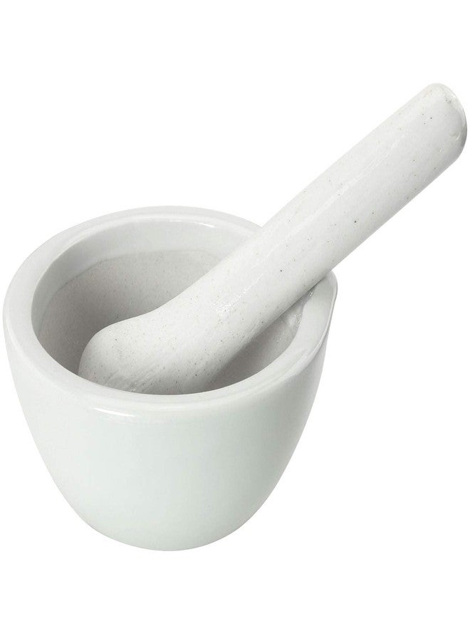 Ruiwaer Mini Porcelain Mortar and Pestle 60ml Mixing Grinding Bowl Crusher Set, White - Image 1