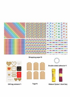 KASTWAVE Gift Wrapping Paper, Happy Birthday Wrapping Paper Recycled Gift Wrapping Paper, Birthday Wrap Paper with Tags Ribbons Sticker Double for Birthday, Bridal Baby Shower, Graduations, Boy, Girl  - Image 4
