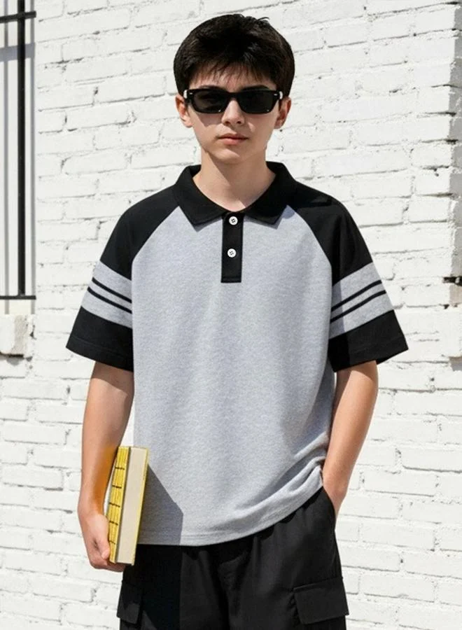 Take Two  Boys Color Block Polo T-Shirt And Shorts Set for Men | Best Price UAE