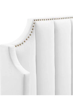 A to Z Furniture Daniella Channel Tufted Bed 180x200cm King size Bed in White Color  - Image 3